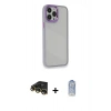 MARSİLYAN™- iPhone 14 Pro Kılıf Eksen Doku Prime - Siyah Joko Magic 5D Cam + Raze Metal Kamera Lens - GD