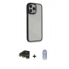 MARSİLYAN™- iPhone 14 Pro Kılıf Eksen Doku Prime - Siyah Joko Magic 5D Cam + Raze Metal Kamera Lens - GD