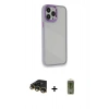 MARSİLYAN™- iPhone 14 Pro Kılıf Eksen Doku Prime - Siyah Joko Magic 5D Hayalet Cam + Raze Metal Kamera Lens - GD