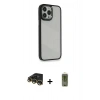 MARSİLYAN™- iPhone 14 Pro Kılıf Eksen Doku Prime - Siyah Joko Magic 5D Hayalet Cam + Raze Metal Kamera Lens - GD