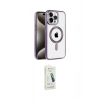 MARSİLYAN™- iPhone 14 Pro Kılıf Eksen Form Koleksiyonu - Şeffaf Pasifik Cam Ekran Koruyucu