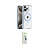 MARSİLYAN™- iPhone 14 Pro Kılıf Eksen Form Koleksiyonu - Şeffaf Pasifik Cam Ekran Koruyucu