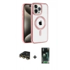 MARSİLYAN™- iPhone 14 Pro Kılıf Eksen Form Koleksiyonu - Siyah 360 Mat Full Body Arka Koruyucu + Raze Metal Kamera Lens - GD