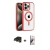 MARSİLYAN™- iPhone 14 Pro Kılıf Eksen Form Koleksiyonu - Siyah Bilvis 3D Mat Cam Ekran Koruyucu + Raze Metal Kamera Lens - GD