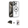 MARSİLYAN™- iPhone 14 Pro Kılıf Eksen Form Koleksiyonu - Siyah Bilvis 3D Mat Cam Ekran Koruyucu + Raze Metal Kamera Lens - GD