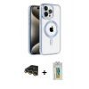 MARSİLYAN™- iPhone 14 Pro Kılıf Eksen Form Koleksiyonu - Siyah Polymer Nano Ekran Koruyucu + Raze Metal Kamera Lens - GD