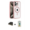 MARSİLYAN™- iPhone 14 Pro Kılıf Eksen Form Koleksiyonu - Siyah Polymer Nano Ekran Koruyucu + Raze Metal Kamera Lens - GD