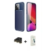 MARSİLYAN™- iPhone 14 Pro Kılıf Eksen Form Prime - Şeffaf Pasifik Cam Ekran Koruyucu + Raze Metal Kamera Lens - GD