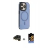 MARSİLYAN™- iPhone 14 Pro Kılıf Eksen Işık Prime - Siyah Buffer Hayalet Cam Ekran Koruyucu + Raze Metal Kamera Lens - GD