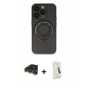 MARSİLYAN™- iPhone 14 Pro Kılıf Eksen Klasik Prime - Şeffaf Pasifik Cam Ekran Koruyucu + Raze Metal Kamera Lens - GD