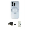 MARSİLYAN™- iPhone 14 Pro Kılıf Eksen Klasik Prime - Şeffaf Pasifik Cam Ekran Koruyucu + Raze Metal Kamera Lens - GD