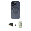 MARSİLYAN™- iPhone 14 Pro Kılıf Eksen Klasik Prime - Siyah 20D Premium Cam Ekran Koruyucu + Raze Metal Kamera Lens - GD
