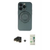 MARSİLYAN™- iPhone 14 Pro Kılıf Eksen Klasik Prime - Siyah 20D Premium Cam Ekran Koruyucu + Raze Metal Kamera Lens - GD