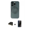 MARSİLYAN™- iPhone 14 Pro Kılıf Eksen Klasik Prime - Siyah 3D Antistatik Hayalet Cam Ekran Koruyucu + Raze Metal Kamera Lens - GD