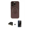 MARSİLYAN™- iPhone 14 Pro Kılıf Eksen Klasik Prime - Siyah 3D Antistatik Hayalet Cam Ekran Koruyucu + Raze Metal Kamera Lens - GD