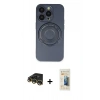 MARSİLYAN™- iPhone 14 Pro Kılıf Eksen Klasik Prime - Siyah 6D Mat Seramik Hayalet Nano Ekran Koruyucu + Raze Metal Kamera Lens - GD