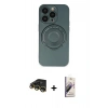 MARSİLYAN™- iPhone 14 Pro Kılıf Eksen Klasik Prime - Siyah Bilvis 3D Mat Cam Ekran Koruyucu + Raze Metal Kamera Lens - GD