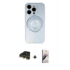 MARSİLYAN™- iPhone 14 Pro Kılıf Eksen Klasik Prime - Siyah Bilvis 3D Mat Cam Ekran Koruyucu + Raze Metal Kamera Lens - GD