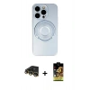 MARSİLYAN™- iPhone 14 Pro Kılıf Eksen Klasik Prime - Siyah Buffer Cam Ekran Koruyucu + Raze Metal Kamera Lens - GD