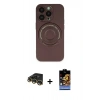 MARSİLYAN™- iPhone 14 Pro Kılıf Eksen Klasik Prime - Siyah Buffer Hayalet Cam Ekran Koruyucu + Raze Metal Kamera Lens - GD