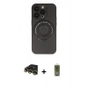 MARSİLYAN™- iPhone 14 Pro Kılıf Eksen Klasik Prime - Siyah Joko Magic 5D Hayalet Cam + Raze Metal Kamera Lens - GD
