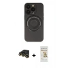 MARSİLYAN™- iPhone 14 Pro Kılıf Eksen Klasik Prime - Siyah Mat Seramik Nano Ekran Koruyucu + Raze Metal Kamera Lens - GD