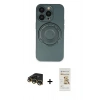 MARSİLYAN™- iPhone 14 Pro Kılıf Eksen Klasik Prime - Siyah Mat Seramik Nano Ekran Koruyucu + Raze Metal Kamera Lens - GD