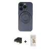 MARSİLYAN™- iPhone 14 Pro Kılıf Eksen Klasik Prime - Siyah Mat Seramik Nano Ekran Koruyucu + Raze Metal Kamera Lens - GD