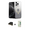 MARSİLYAN™- iPhone 14 Pro Kılıf Eksen Minimal Özel Seri - Siyah 20D Premium Cam Ekran Koruyucu + Raze Metal Kamera Lens - GD