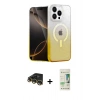 MARSİLYAN™- iPhone 14 Pro Kılıf Eksen Minimal Özel Seri - Siyah 20D Premium Cam Ekran Koruyucu + Raze Metal Kamera Lens - GD