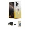 MARSİLYAN™- iPhone 14 Pro Kılıf Eksen Minimal Özel Seri - Siyah 6D Mat Seramik Hayalet Nano Ekran Koruyucu + Raze Metal Kamera Lens - GD
