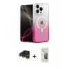 MARSİLYAN™- iPhone 14 Pro Kılıf Eksen Minimal Özel Seri - Siyah 6D Mat Seramik Hayalet Nano Ekran Koruyucu + Raze Metal Kamera Lens - GD