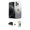 MARSİLYAN™- iPhone 14 Pro Kılıf Eksen Minimal Özel Seri - Siyah 6D Mat Seramik Hayalet Nano Ekran Koruyucu + Raze Metal Kamera Lens - GD