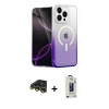 MARSİLYAN™- iPhone 14 Pro Kılıf Eksen Minimal Özel Seri - Siyah Bilvis Hayalet Cam Ekran Koruyucu + Raze Metal Kamera Lens - GD