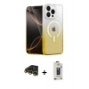 MARSİLYAN™- iPhone 14 Pro Kılıf Eksen Minimal Özel Seri - Siyah Bilvis Hayalet Cam Ekran Koruyucu + Raze Metal Kamera Lens - GD