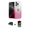 MARSİLYAN™- iPhone 14 Pro Kılıf Eksen Minimal Özel Seri - Siyah Buffer Hayalet Cam Ekran Koruyucu + Raze Metal Kamera Lens - GD