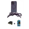 MARSİLYAN™- iPhone 14 Pro Kılıf Eksen Özel Seri - Siyah 18D Cam Ekran Koruyucu + Raze Metal Kamera Lens - GD