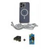 MARSİLYAN™- iPhone 14 Pro Kılıf Eksen Özel Seri - Siyah 18D Cam Ekran Koruyucu + Raze Metal Kamera Lens - GD