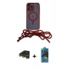 MARSİLYAN™- iPhone 14 Pro Kılıf Eksen Özel Seri - Siyah 18D Cam Ekran Koruyucu + Raze Metal Kamera Lens - GD