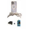 MARSİLYAN™- iPhone 14 Pro Kılıf Eksen Özel Seri - Siyah 18D Cam Ekran Koruyucu + Raze Metal Kamera Lens - GD