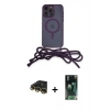 MARSİLYAN™- iPhone 14 Pro Kılıf Eksen Özel Seri - Siyah 360 Mat Full Body Arka Koruyucu + Raze Metal Kamera Lens - GD