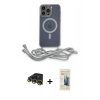 MARSİLYAN™- iPhone 14 Pro Kılıf Eksen Özel Seri - Siyah 6D Mat Seramik Hayalet Nano Ekran Koruyucu + Raze Metal Kamera Lens - GD