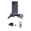 MARSİLYAN™- iPhone 14 Pro Kılıf Eksen Özel Seri - Siyah 6D Mat Seramik Hayalet Nano Ekran Koruyucu + Raze Metal Kamera Lens - GD