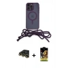 MARSİLYAN™- iPhone 14 Pro Kılıf Eksen Özel Seri - Siyah Buffer Cam Ekran Koruyucu + Raze Metal Kamera Lens - GD