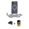 MARSİLYAN™- iPhone 14 Pro Kılıf Eksen Özel Seri - Siyah Buffer Cam Ekran Koruyucu + Raze Metal Kamera Lens - GD
