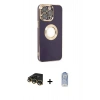 MARSİLYAN™- iPhone 14 Pro Kılıf İz Form Serisi - Siyah Joko Magic 5D Cam + Raze Metal Kamera Lens - GD