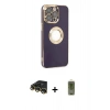 MARSİLYAN™- iPhone 14 Pro Kılıf İz Form Serisi - Siyah Joko Magic 5D Hayalet Cam + Raze Metal Kamera Lens - GD