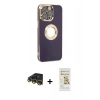 MARSİLYAN™- iPhone 14 Pro Kılıf İz Form Serisi - Siyah Mat Seramik Nano Ekran Koruyucu + Raze Metal Kamera Lens - GD