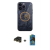 MARSİLYAN™- iPhone 14 Pro Kılıf İz Form - Siyah 18D Cam Ekran Koruyucu + Raze Metal Kamera Lens - GD