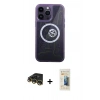 MARSİLYAN™- iPhone 14 Pro Kılıf İz Form - Siyah 6D Mat Seramik Hayalet Nano Ekran Koruyucu + Raze Metal Kamera Lens - GD